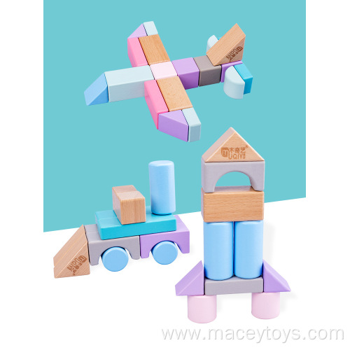 Wooden Child Puzzle Diy Building Blocks car Toys